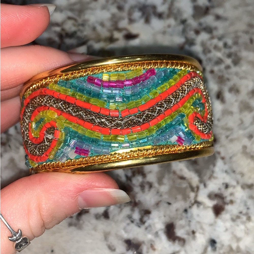 Colorful Beaded Gold Bracelet